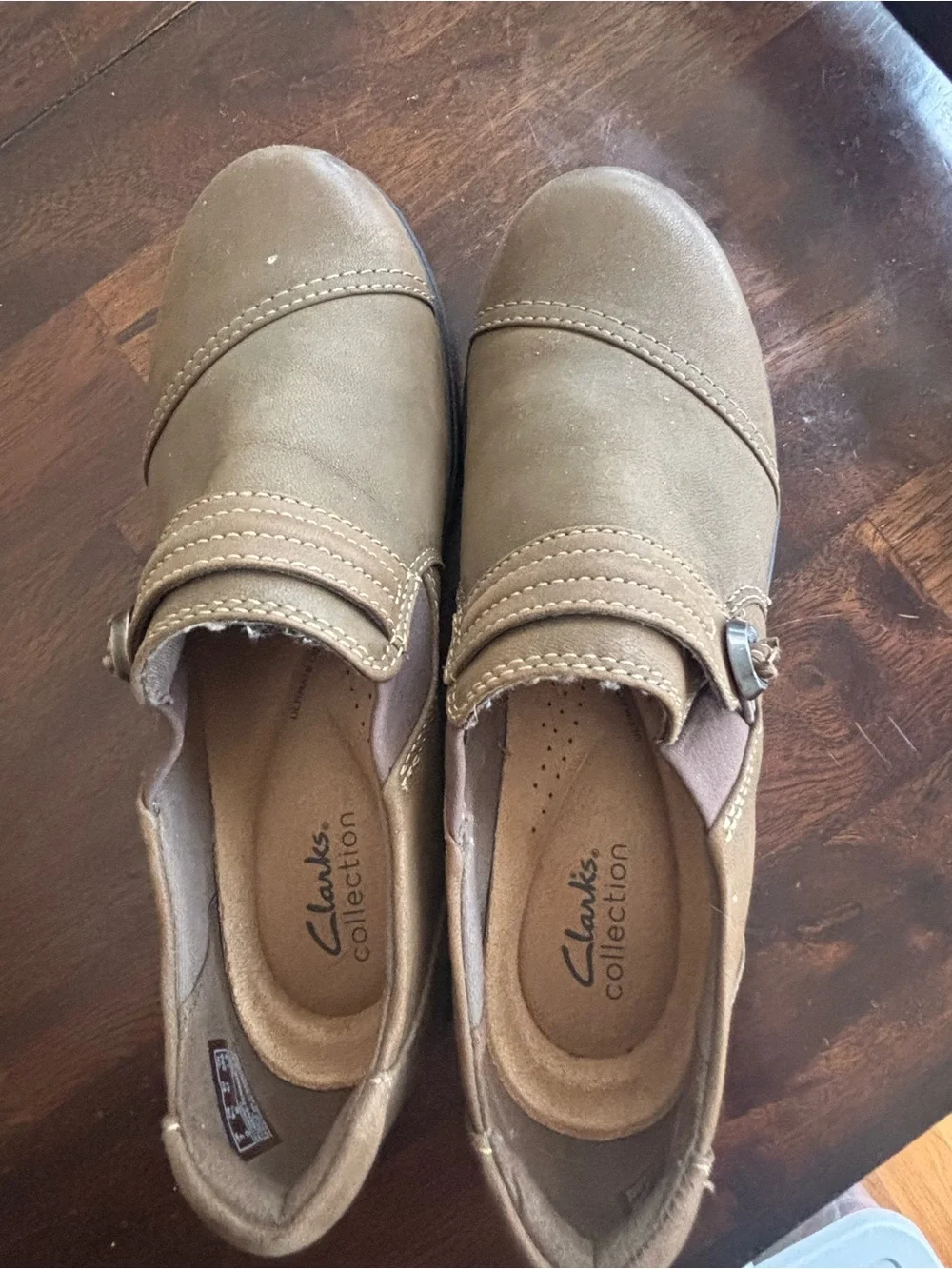 Clarks  Tan Slip-On Loafers
